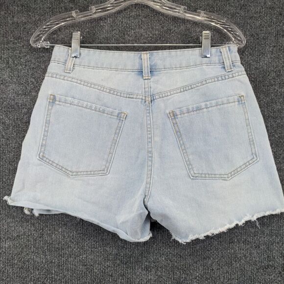 No Boundaries Womens Juniors Cut Off Jean Shorts Blue Size 7 Distressed - Picture 3 of 10